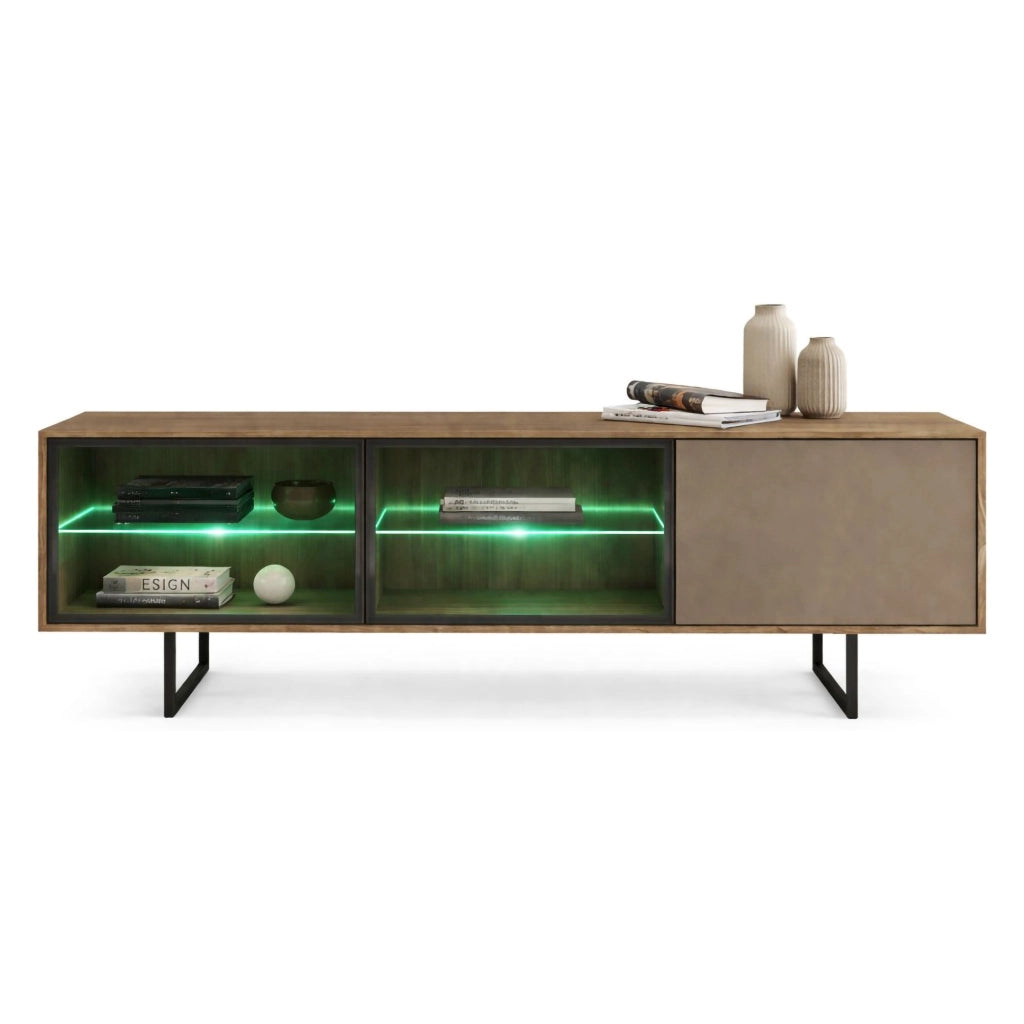 Travesio, Mobile Porta tv 3 Ripiani, 185x40x60h cm Marrone Noce