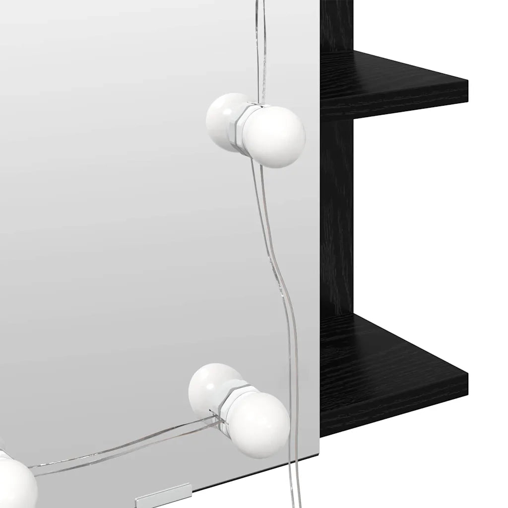 Mobiletto per specchio Rovere Nero 70 x 16,5 x 60 cm