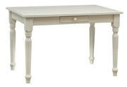 Biscottini Tavolo scrittoio Country in legno massello di tiglio finitura bianca anticata L120xPR80xH80 cm. Made in Italy