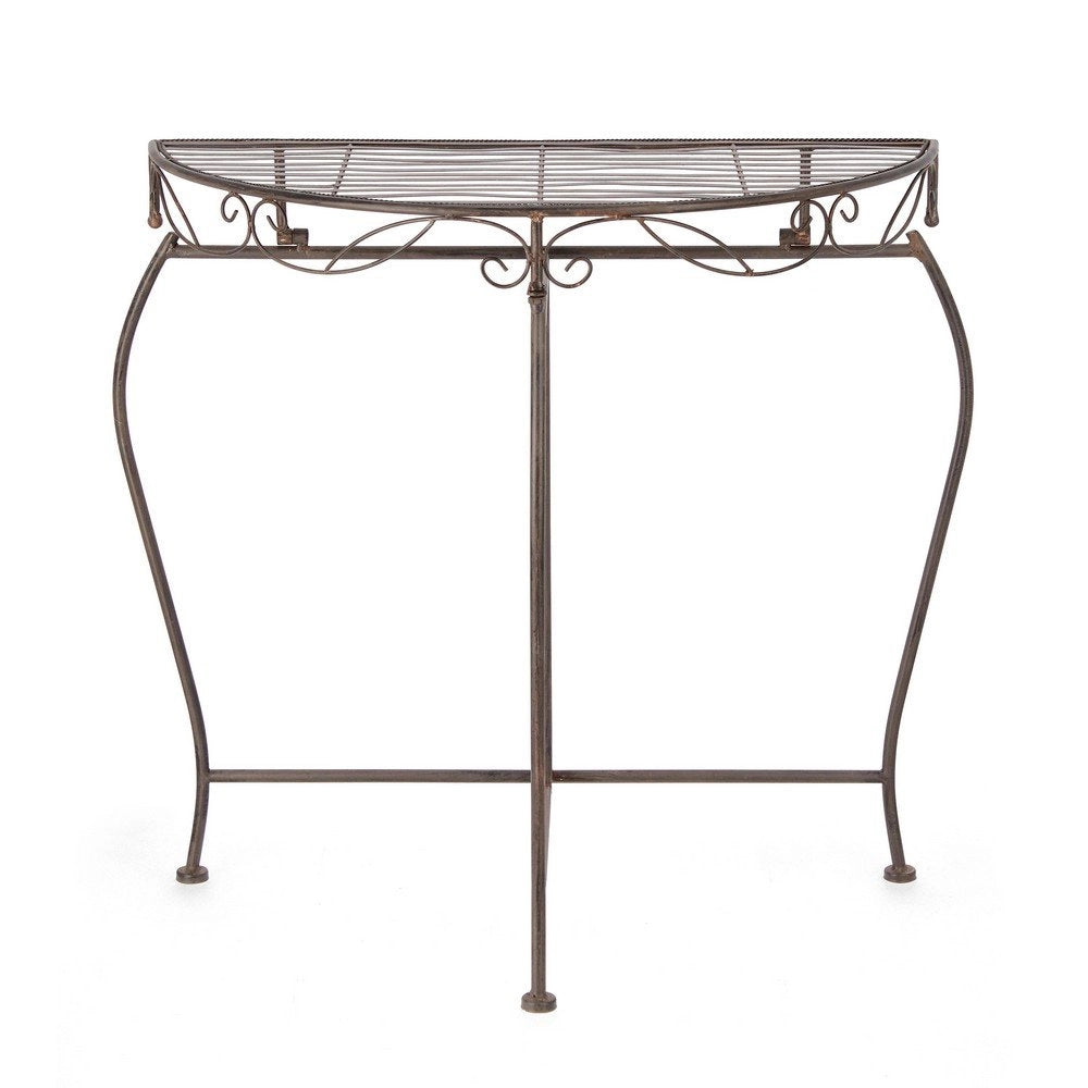 Set 2 Consolle Acciaio Marrone Stile Industriale da Interno - EMMA