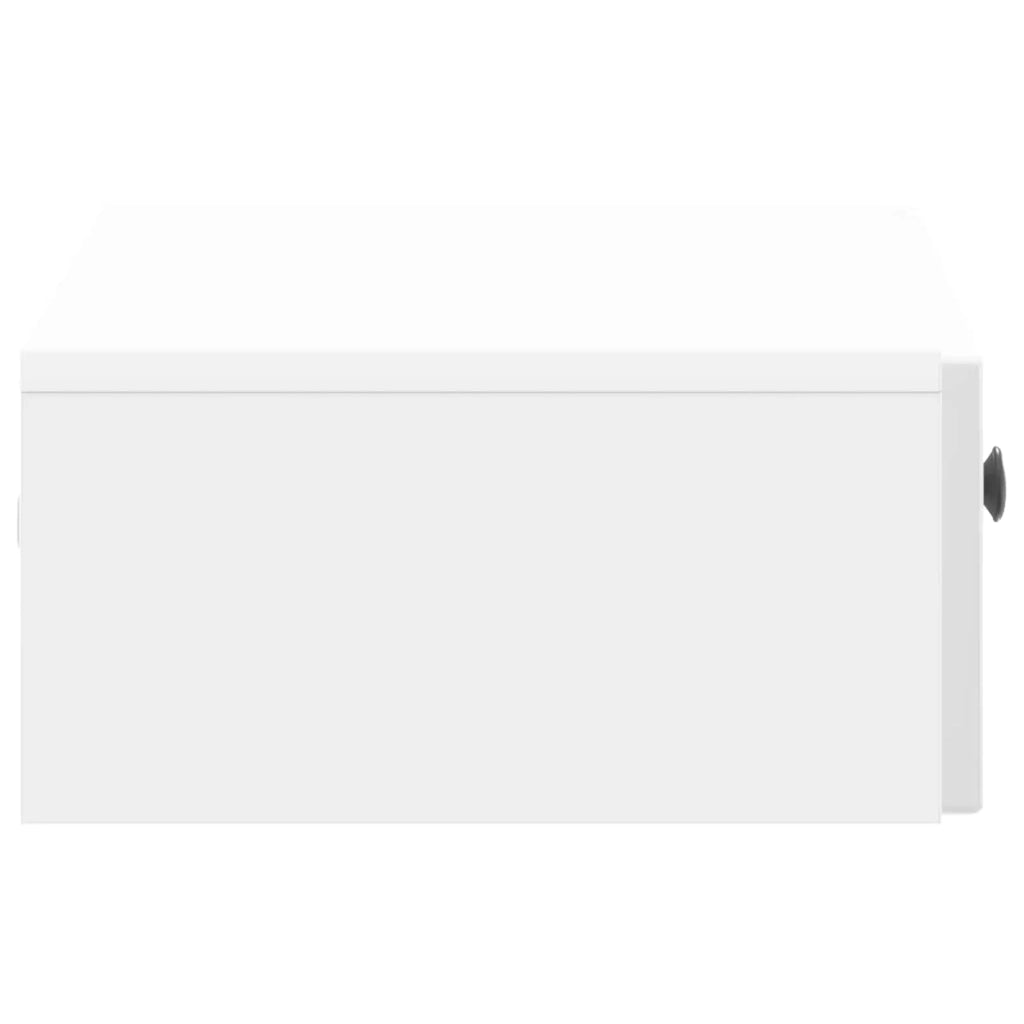 Tavolino da Parete Laterale Bianco Lucido 59 x 34,5 x 17 cm 897979