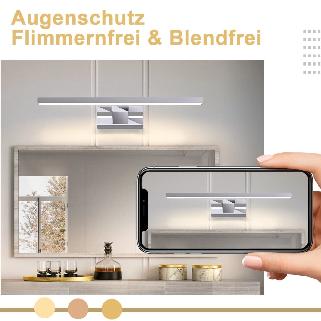 ZMH Lampada da specchio a LED per bagno lampada da bagno cromata