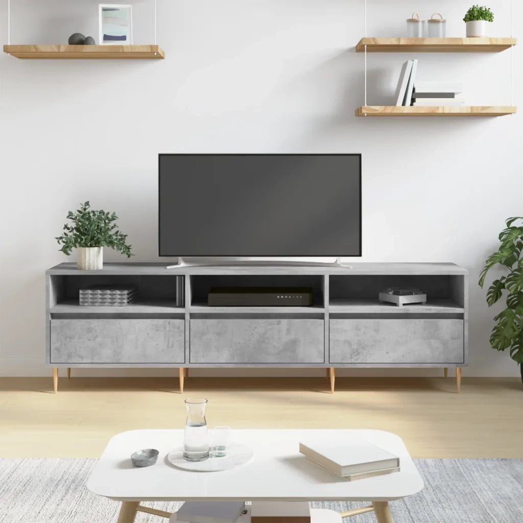 Mobile TV-Credenza per TV Grigio Cemento 150x30x44,5 cm Legno Multistrato