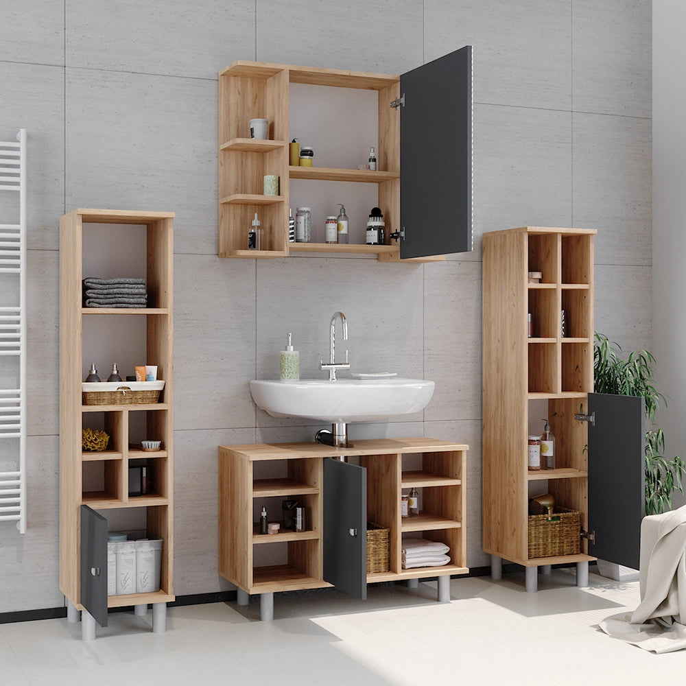Mobiletto per lavabo Fynn Antracite 80 x 54 cm Vicco