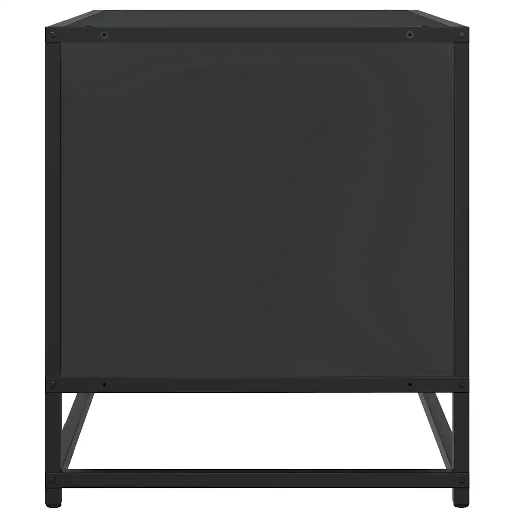 Mobile Porta TV Nero 61x40x46 cm in Truciolato e Metallo 848879