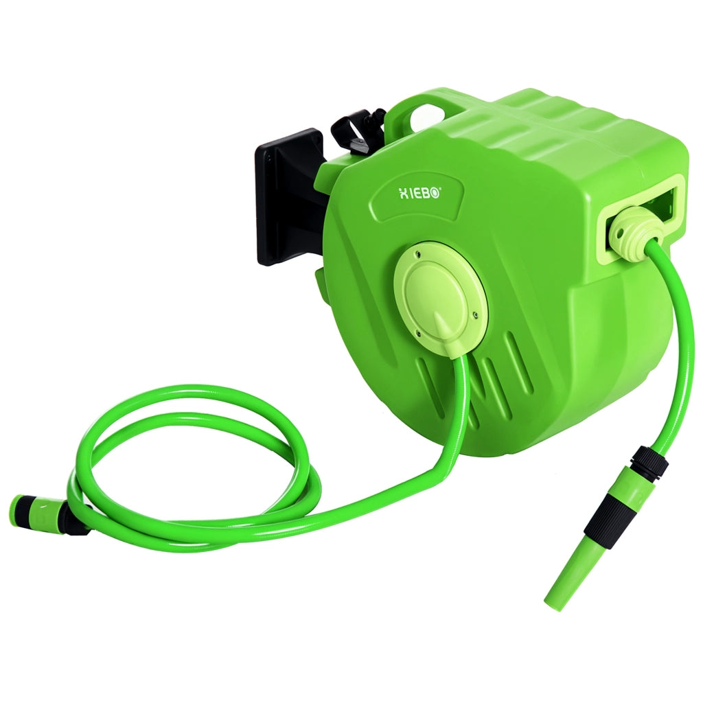 Porta tubo da parete con avvolgitubo automatico ¨C zephmum ¨C Verde, 20+2 m, 180¡ã