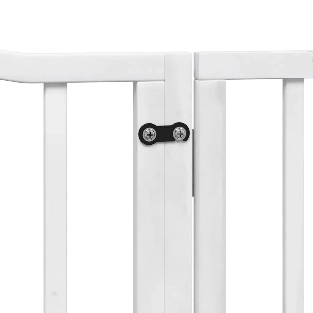 Cancello Cani Porta Pieghevole Bianco 12 Pannelli 640 cm Pioppo 3155618