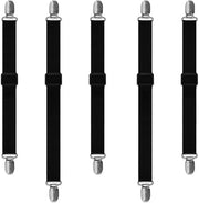 Impianto di fissaggio per tovaglie da tavolo 5 pezzi - Fissaggi adattabili - Fissaggio antiscivolo - Fissaggi metallici - Per esterno - Cintura elastica in nylon - Supporto tovaglia da tavolo