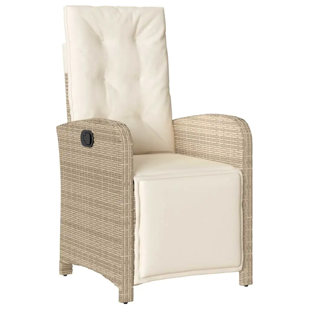 Set da Pranzo da Giardino 7 pz con Cuscini Beige in Polyrattancod mxl 89277