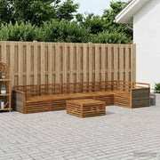 Set di divani da esterno 7 pz Naturale Legno di Acacia Massello 3383437