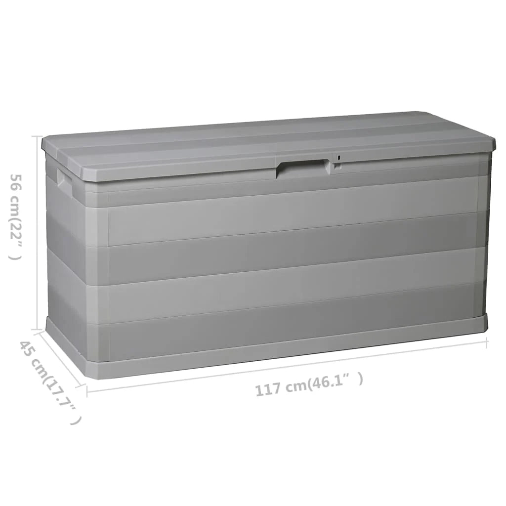 Baule portaoggetti da giardino 117 x 45 x 56 cm grigio 02_0013079