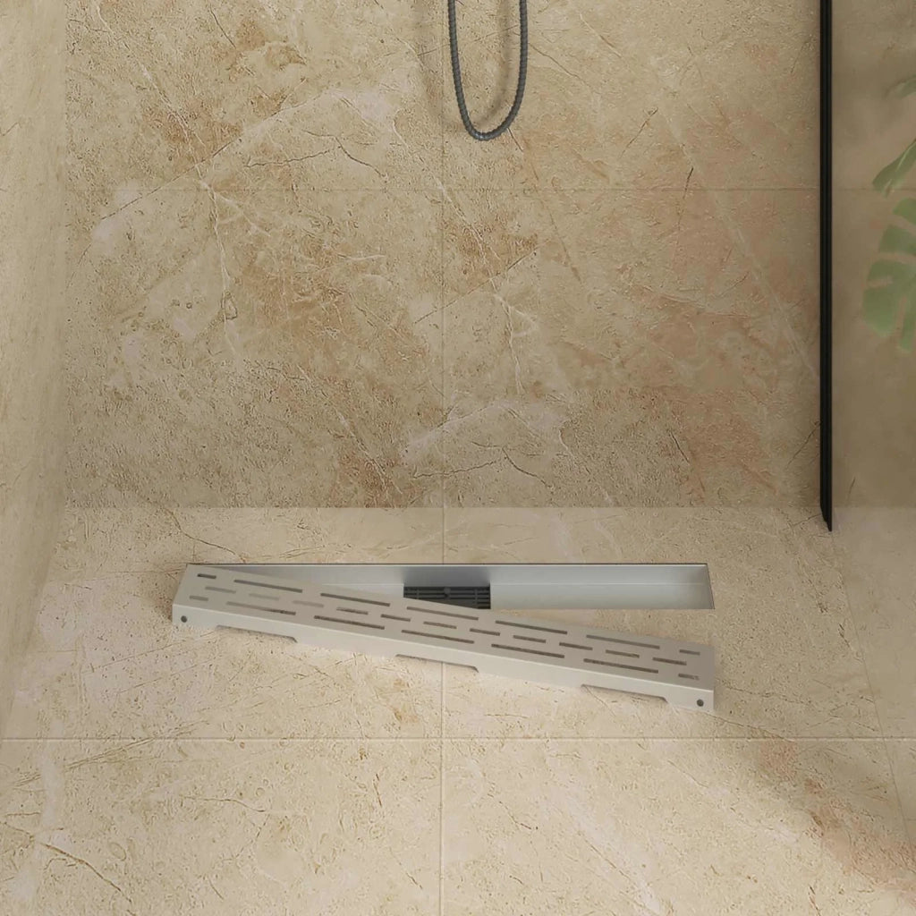 Drenaggio doccia con design a striscia Argento 80 cm CFW4961602