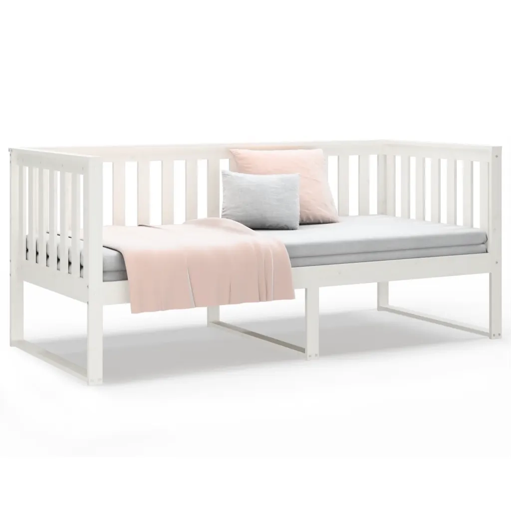 Dormeuse senza Materasso Bianca 90x190 cm Legno Massello Pino 820882