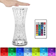 Trade Shop - Lampada Da Tavolo In Cristallo A Led Diamantata Con 16 Colori Ricaricabile Touch -