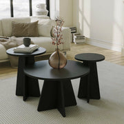 Cargeghe, Tavolino da Salotto Forma Rotonda, 60x60x40h cm Nero