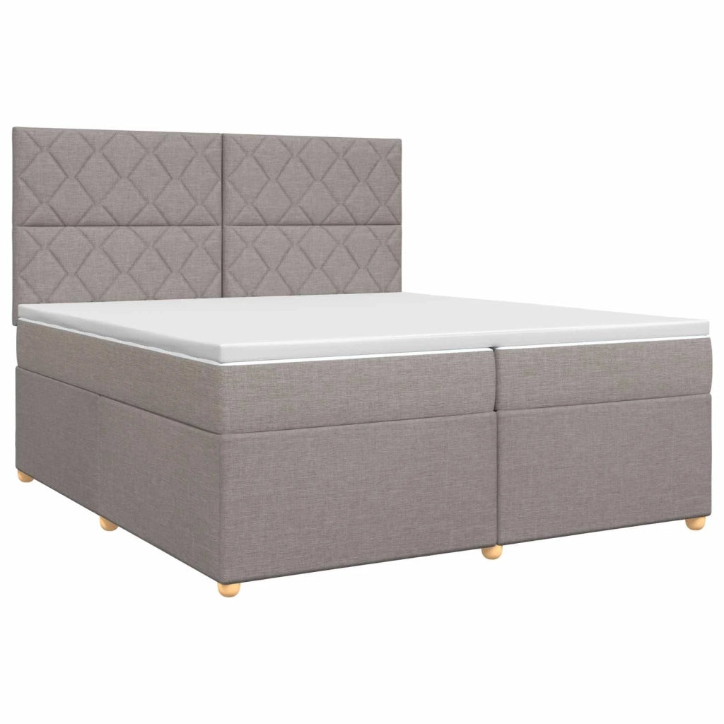 Letto box spring con materasso Tortora 200 x 200 cm Tessuto 3453974