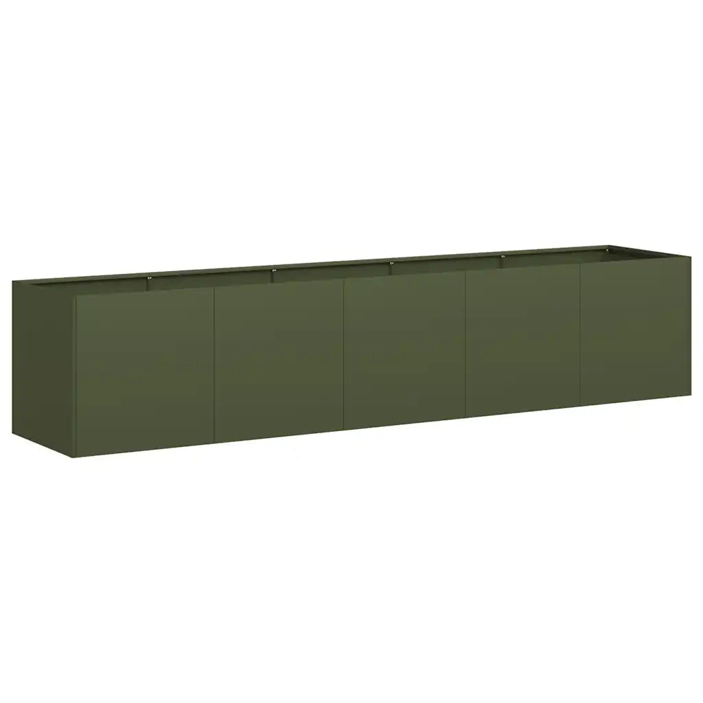 Fioriera Verde Oliva 200x40x40 cm in Acciaio Laminato a Freddo 860685