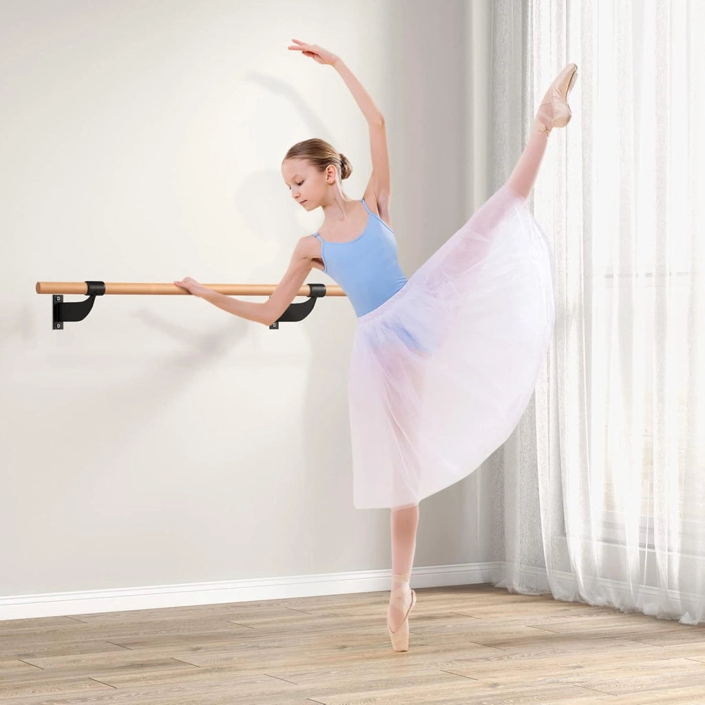 Sbarra Danza Classica da Parete, Barra per Balletto Singola, Idelae per Yoga, Stretching, Allenamento e Pose di Balletto, 120 x 15,5 x 31 cm