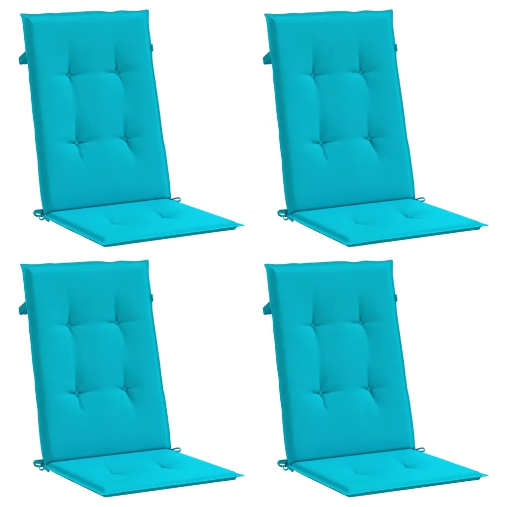 Cuscini per Sedia con Schienale Alto 4 pz Turchese in Tessuto 361272