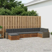 Set di divani da esterno con cuscino 7 pcs Naturale e Antracite