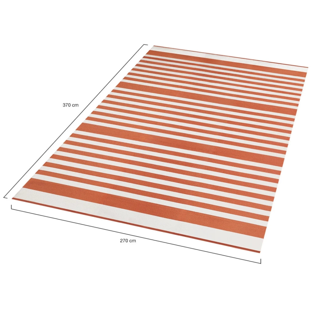 IDMarket - Tappeto per esterni RAYURES terracotta 270 x 370 CM