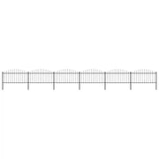 Recinzione da Giardino con Punta a Lancia in Acciaio 1005x150 cm Nero 277735
