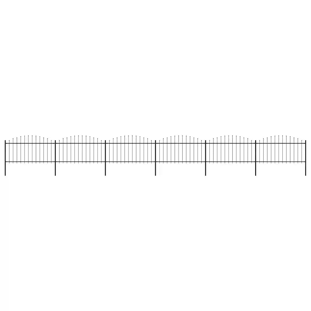 Recinzione da Giardino con Punta a Lancia in Acciaio 1005x150 cm Nero 277735