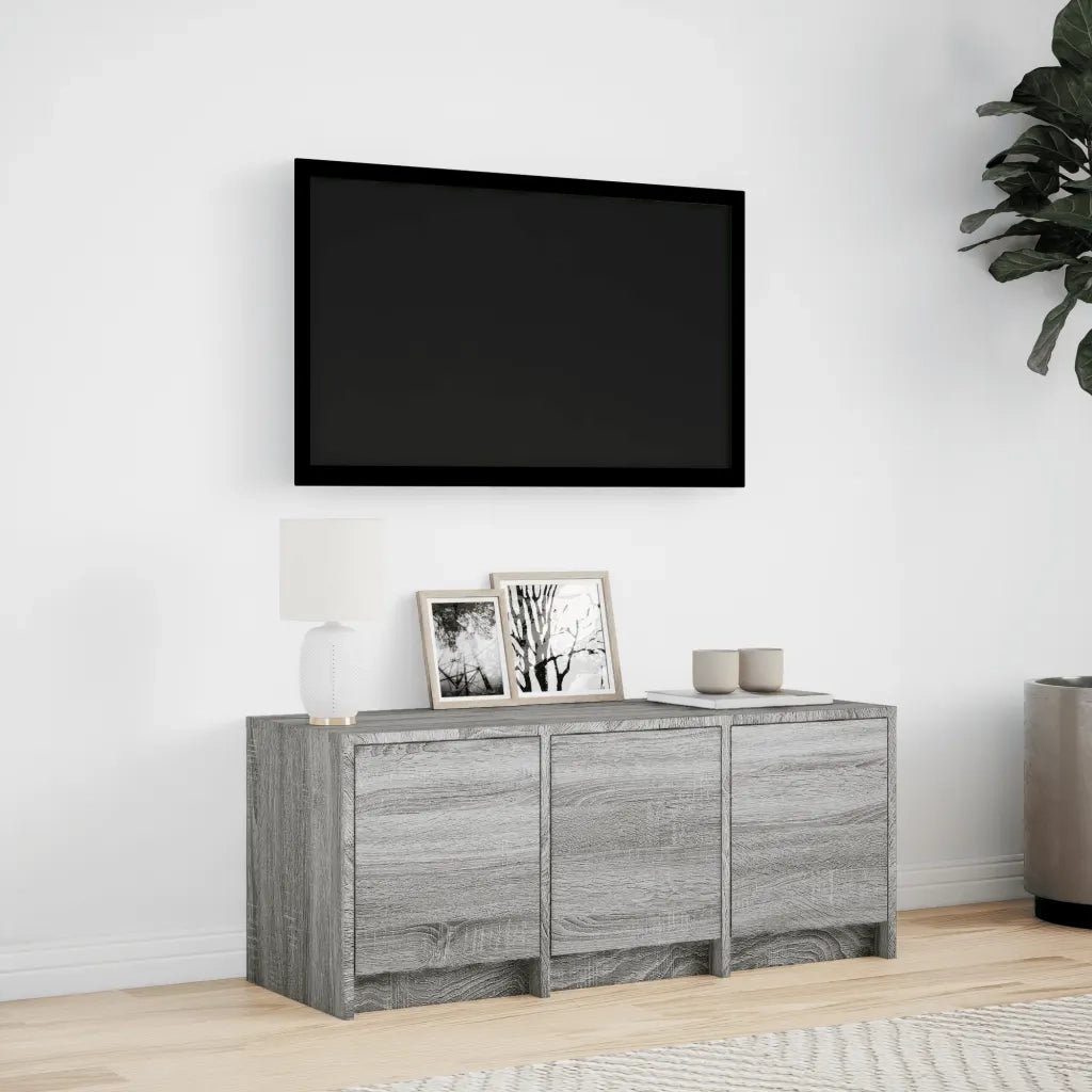 Mobile Porta TV con LED Grigio Sonoma 97x34x40 cm in Truciolato
