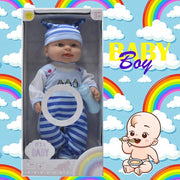 Trade Shop - Baby Boy Bambolotto Bambola Vestito Bebè Con Voce Giocattolo Parlante Bambina -