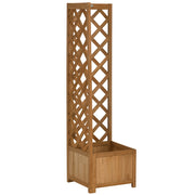Fioriera con Grigliato in Legno per Piante Rampicanti ¨C Xylo ¨C 40x40x145 cm Naturale