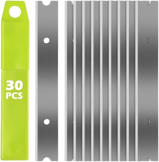 Set di raschiatoi 30 pezzi - Raschiatore 100 mm - Piastra da cucina ceramica - Set di raschiatori per finestre - Rimozione vernice/sticker - Scatola di apertura pratica - Raschiatore multifunzione