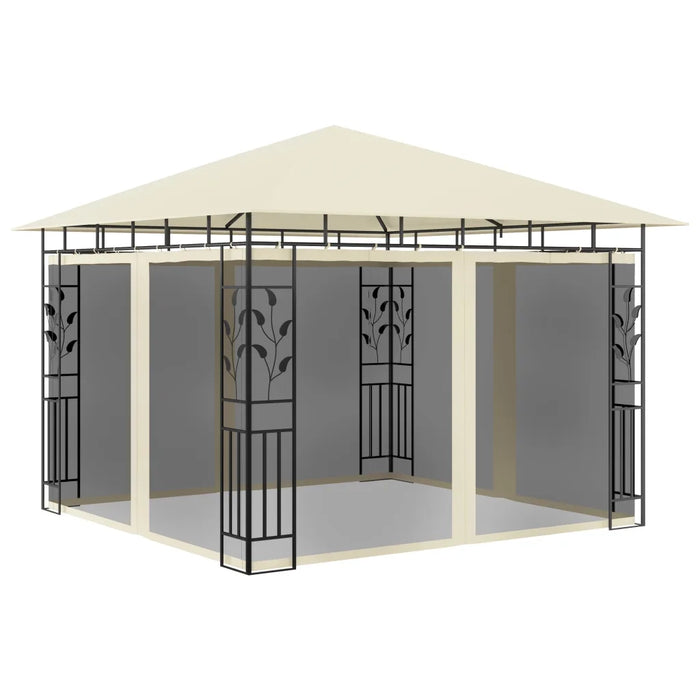 Gazebo con Zanzariera 3x3x2,73 m Crema 180 g/mÂ²