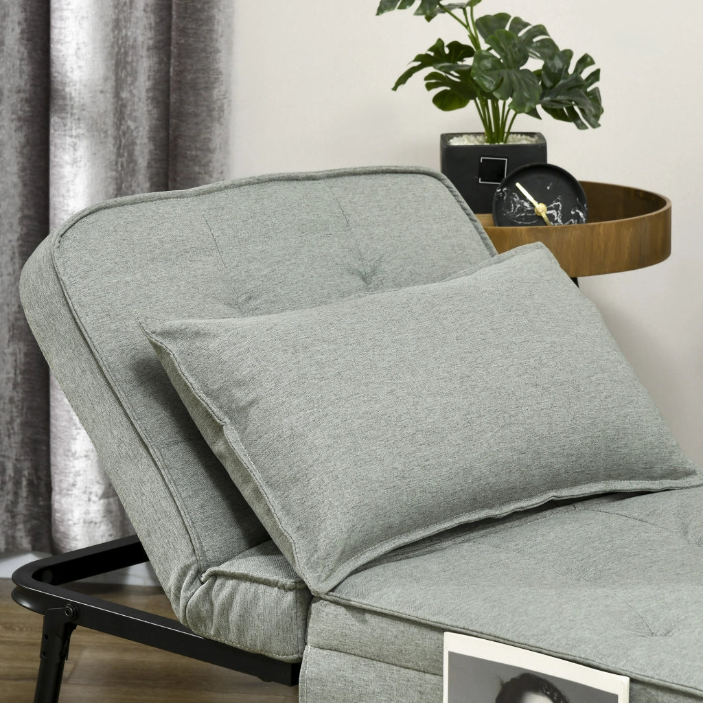 Poltrona reclinabile a 5 posizioni con cuscino ¨C zephmum ¨C grigio chiaro 180x64x40 cm