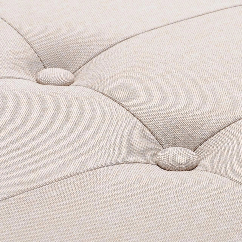 Sgabello in lino con contenitore e coperchio rimovibile bianco crema 19_0000434