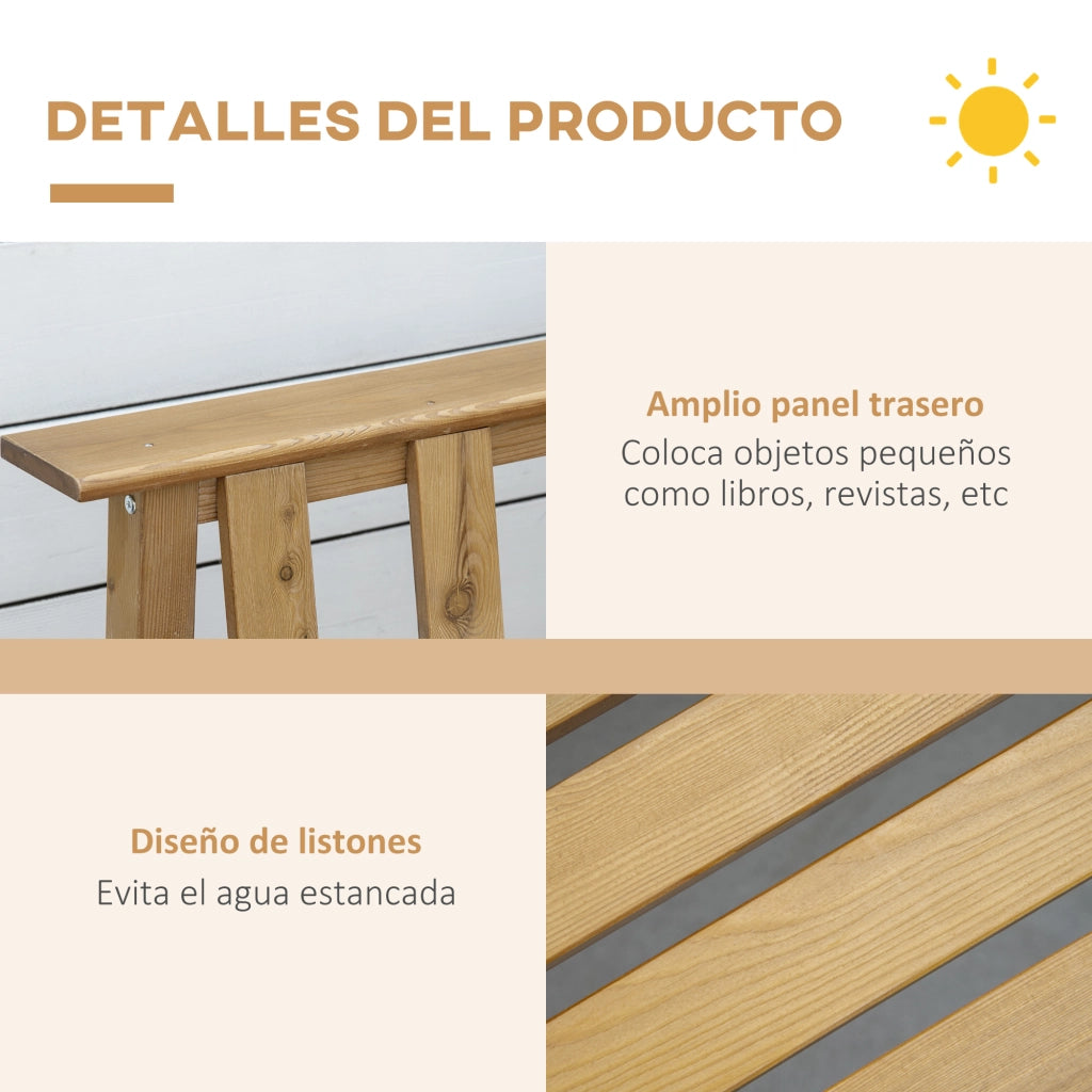 Panchina da Giardino 3 Posti ¨C zephmum ¨C Legno Massello Naturale 144x60x77 cm