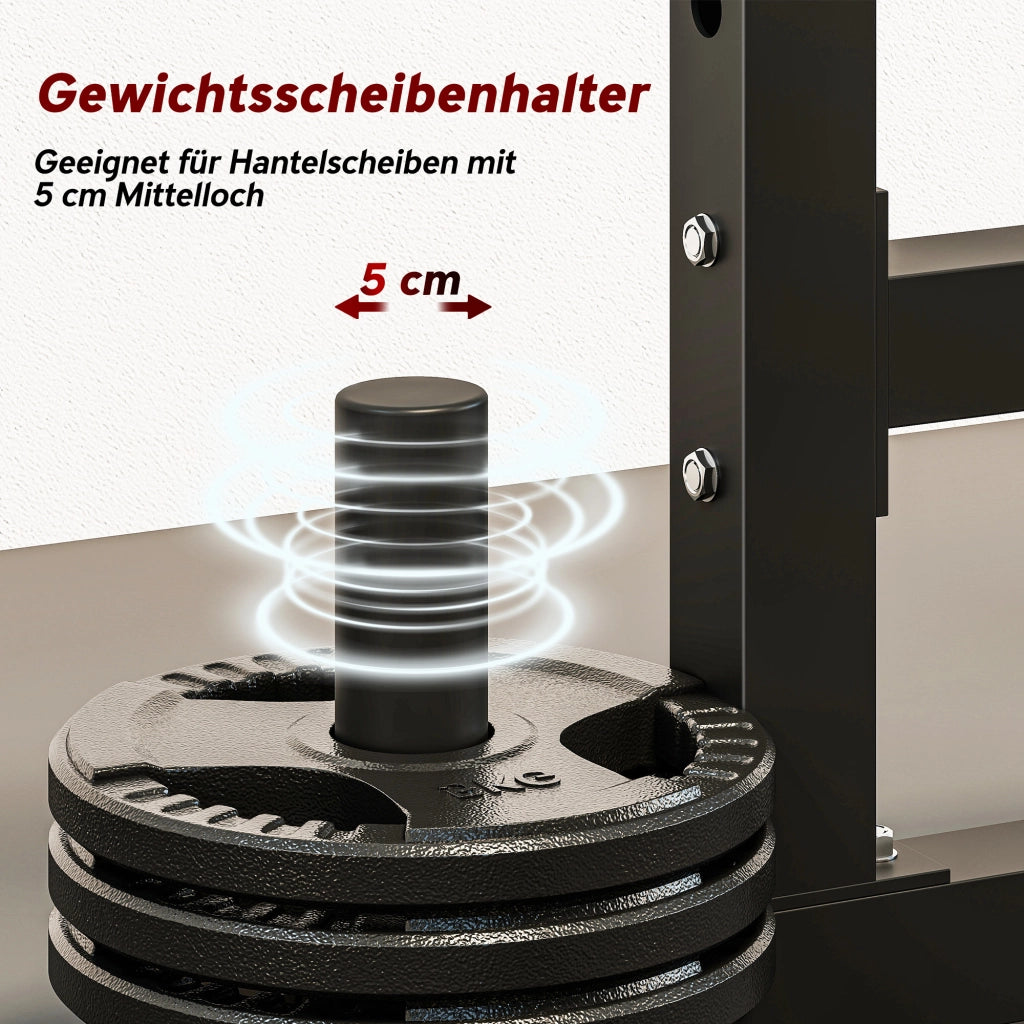 Supporto Manubri 2 Livelli ¨C Xylo ¨C Acciaio Nero Portata 300 kg