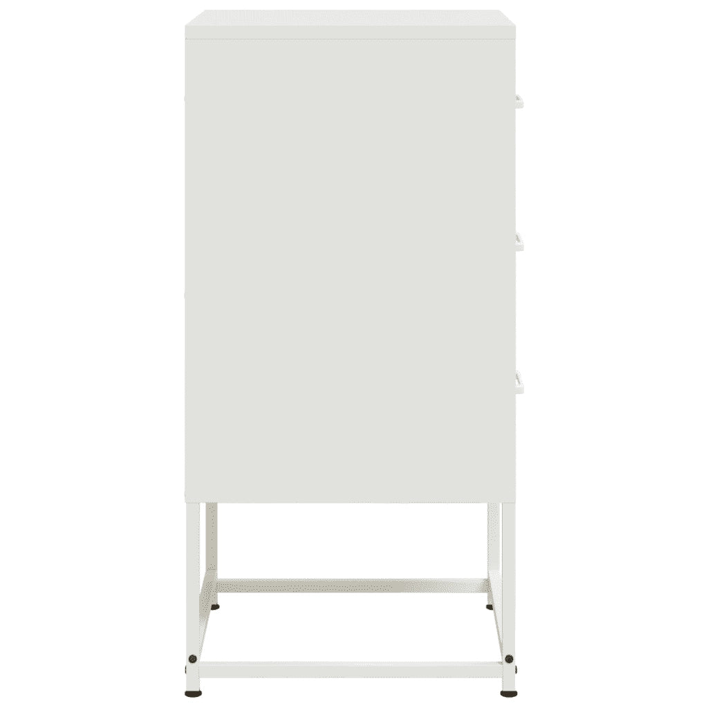 Set di 2 Comodini | Armadio da Notte | Mobiletto da notte Bianchi 36x39x78 cm in Acciaio