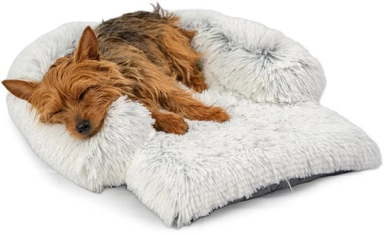 Matrice di sostegno per cani con bordo imbottito - lavabile - grigio ghiaccio - S 56 x 46 cm