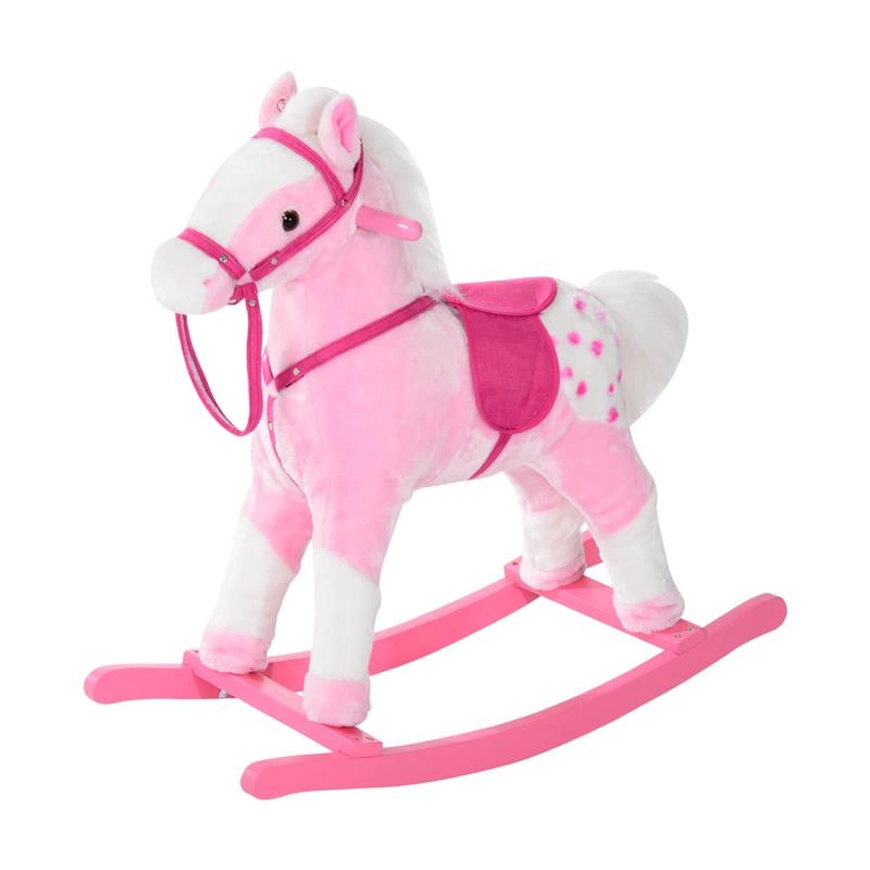 CAVALLO A DONDOLO PER BAMBINE CON SUONI ROSA
