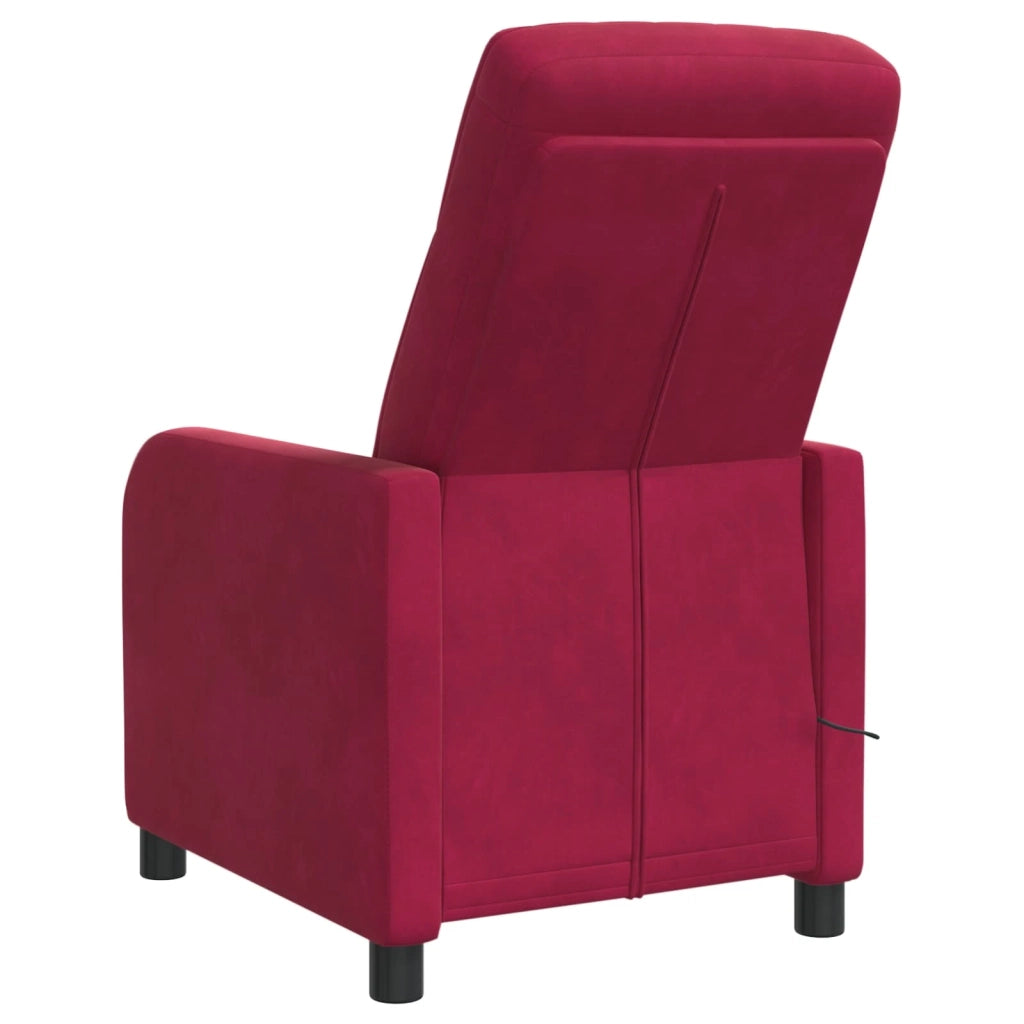 Divano Sedia-Poltrona Massaggiante Rosso Vino Velluto (V)