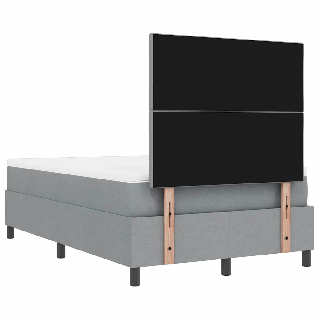 Letto a molle con testiera Grigio chiaro 120 x 190 cm Tessuto 3344128