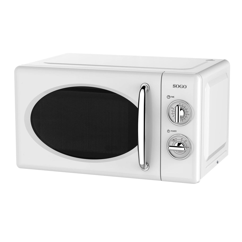 SOGO Microonde 20L 700W Senza Grill, Pannello Manuale, Funzione Scongelamento, Timer 30 Minuti, Pià¹ 5 Livelli di Potenza, Piatto Girevole