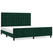 Letto matrimoniale | Letto per adulti | Giroletto senza Materasso Verde Scuro 160x200 cm in Velluto