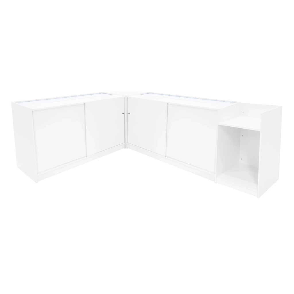 Set Banconi Negozi Bianco Phoenix LED C1500 CM60 TB60 con Serrature e Vetrina
