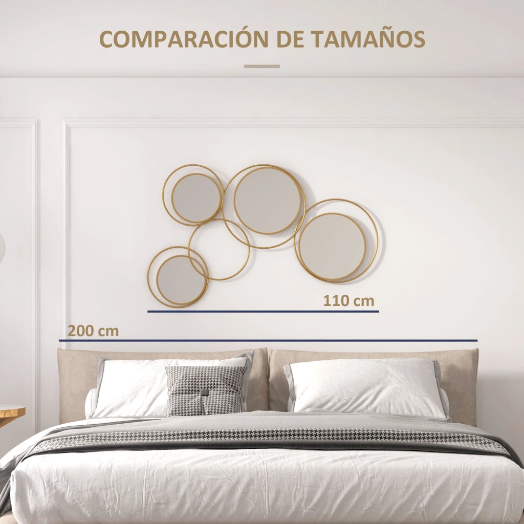 Specchio Decorativo Parete 3D ¨C Zephmum ¨C Dorato 110x68 cm