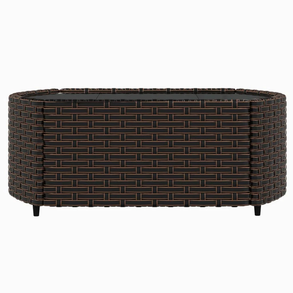 Set di mobili da giardino mobili da esterno set da 4 pezzi con cuscini resina intrecciata marrone 02_0016157