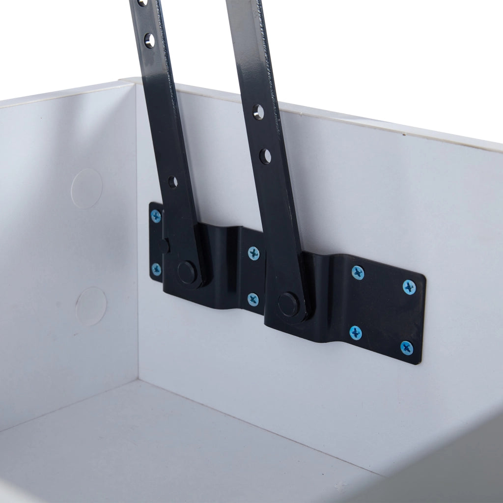 Tavolino 70x70x35 cm sollevabile con LED; in MDF; bianco e grigio