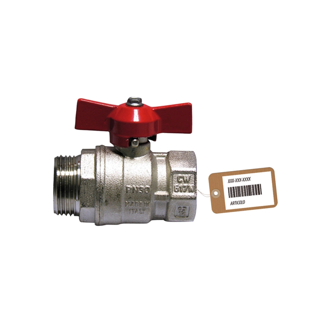 VALVOLA A SFERA MF CON FARFALLA  F-BRICO- 1/2 DN 15  PN 64- FAIDF- pezzi 1