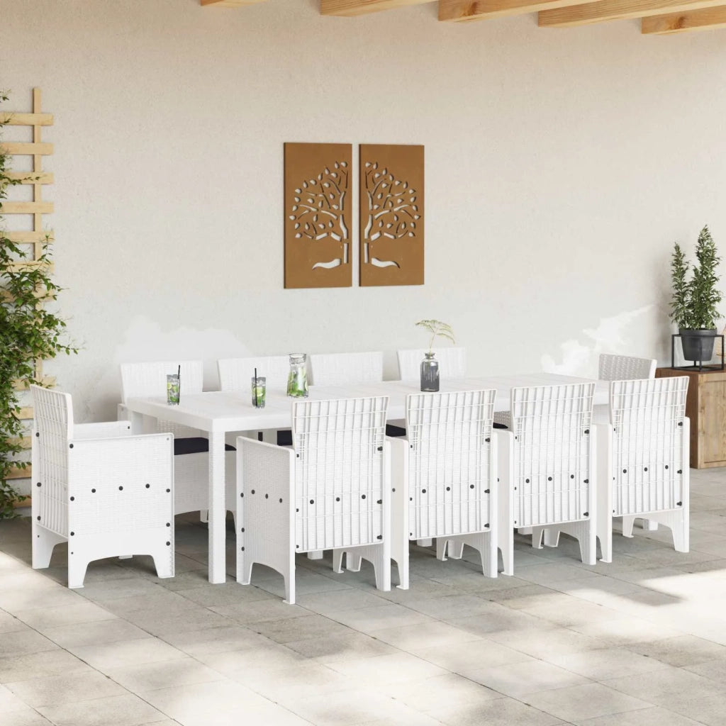 Set da Pranzo per Giardino 11 pcs Bianco Polipropilene 3378605