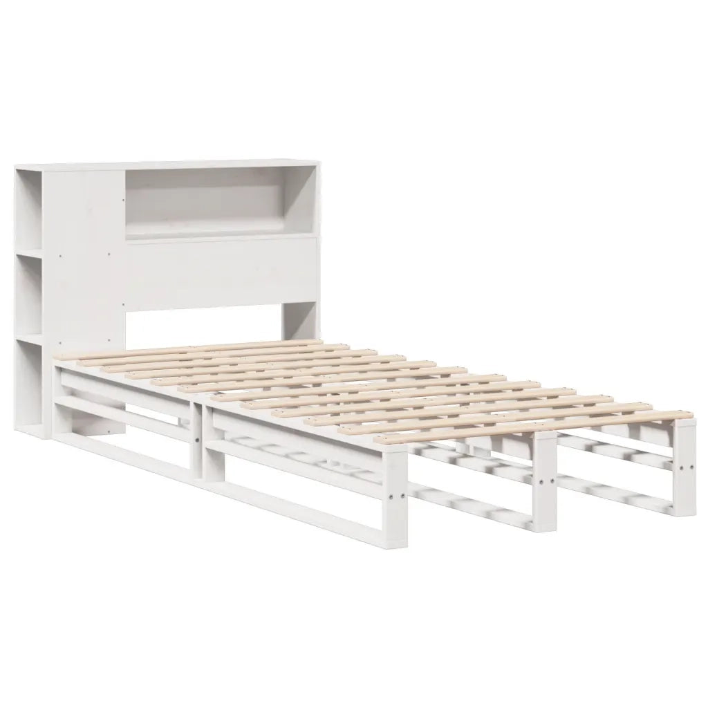 Letto Libreria senza Materasso Bianco 75x190 cm Legno Massello 3323906
